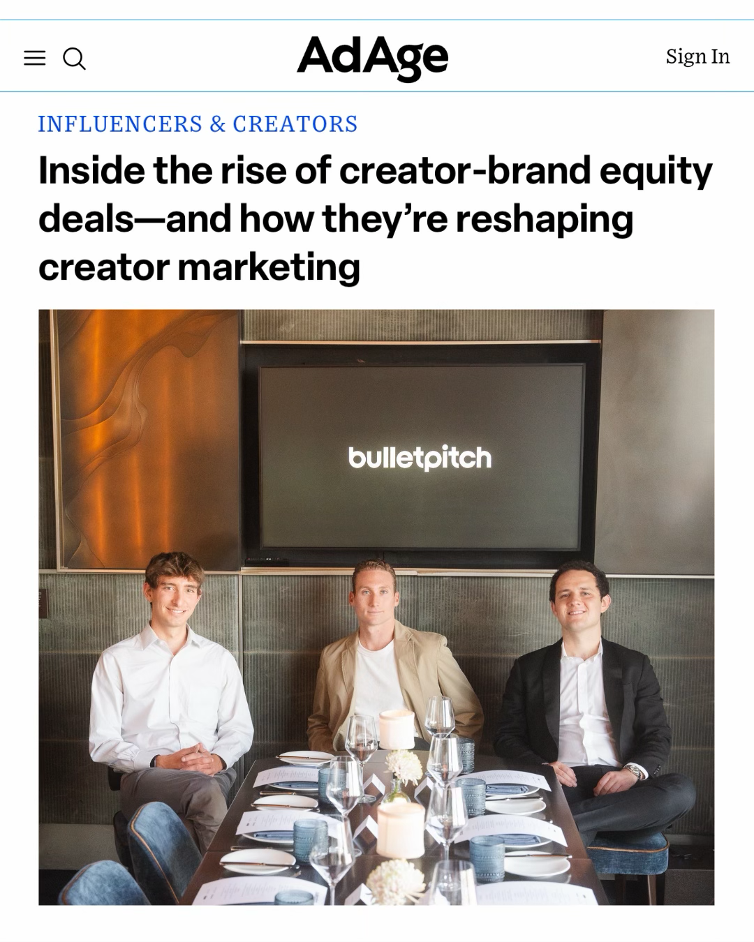 Ad Age feature LinkedIn post