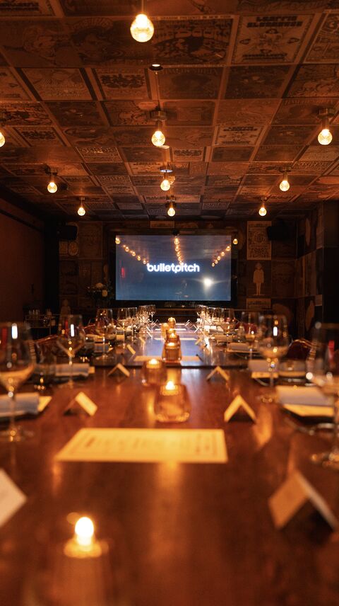 A scene from Bulletpitch's October NYC dinner